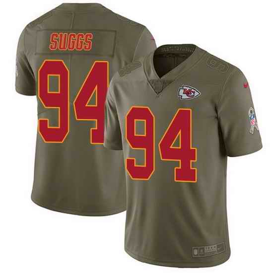 Nike Chiefs 94 Terrell Suggs Olive Men Stitched NFL Limited 2017 Salute To Service Jersey